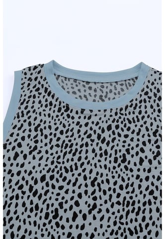 Women's Leopard Print Tank Top in Gray