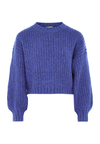 Dreimaster Coarse knit pullover women blue