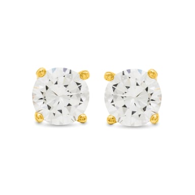 Luxenter Basic earrings in 925 sterling silver and shiny zirconia finished in 18kt yellow gold plating