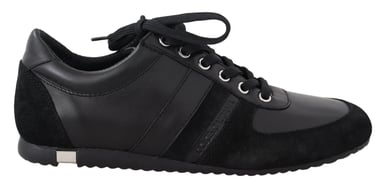Dolce & Gabbana Men's Black Logo Leather Casual Sneakers Shoes