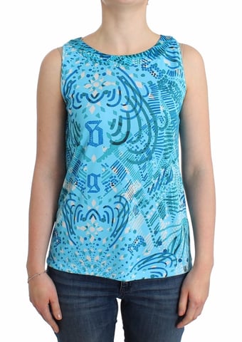 Galliano Blue printed tank top
