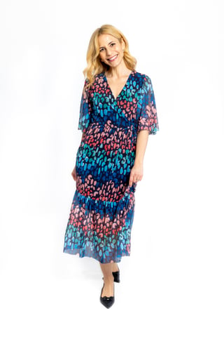 Louise Half Wrap Mesh Dress