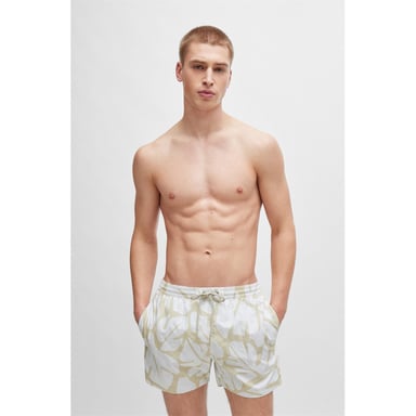 Heren Boss Bari Quick-Dry Zwemshort in Wit
