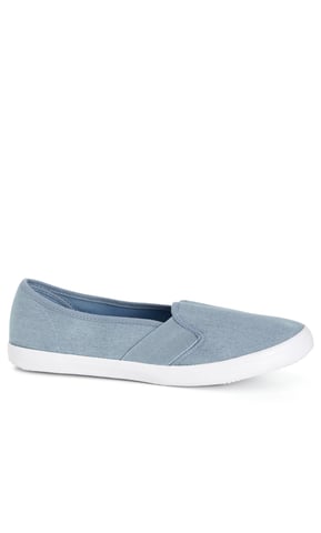 EVANS Women's EXTRA WIDE FIT Denim Skater - blue