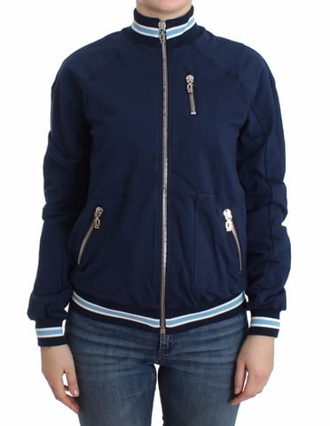 John Galliano Women's Blue zip cotton cardigan