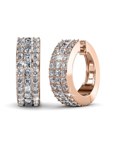 Olena Earrings - Rose Gold and Crystal