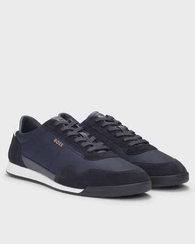 BOSS Orange Titanium Heren Gemengde Materialen Veterschoenen met Suède Accenten