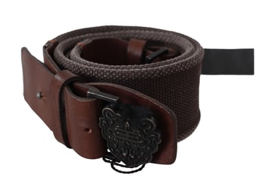 Ermanno Scervino Women's Dark Brown Leather Wide Buckle Waist Belt
