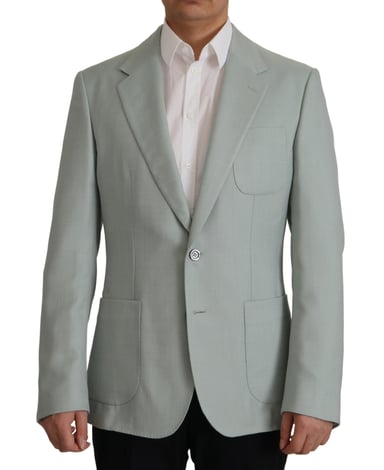 Dolce & Gabbana Light Green Cashmere Silke Herrblazer