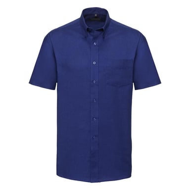 Russell Collection Mens Short Sleeve Easy Care Oxford Shirt (Bright Royal)