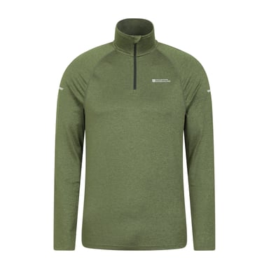 Mountain Warehouse Mens Echo Melange Recycled Half Zip Midlayer (Green)