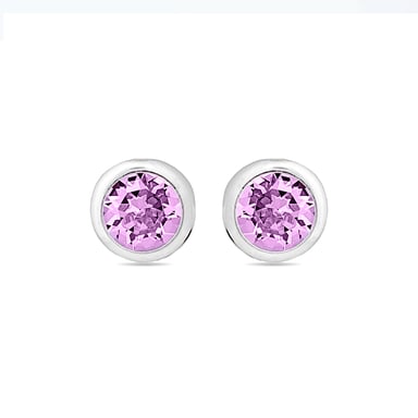 Luxenter Essential-örhängen i 925 sterling silver och ametistzirkonia med rodiumpläterad yta