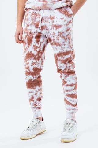 Hype Beige Tie Dye Scribble Logo Men'S Joggers
