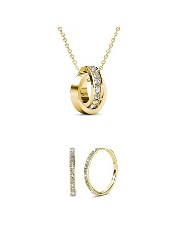 Parures Chic Circle Hoop - Doré et Cristal