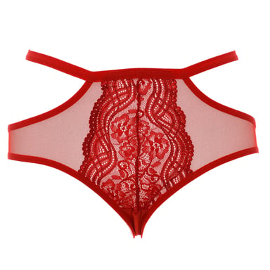 Lace culotte panties with waist strap 21681 woman