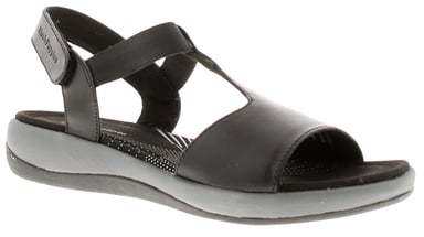 Damskon i läder sommar sandal svart