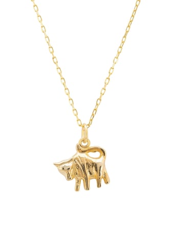 Zodiac Star Sign Necklace Gold Taurus