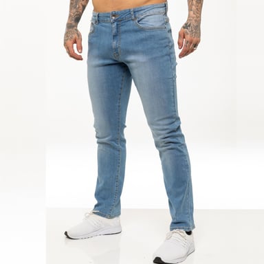 Kruze Mens Straight Leg Stretch Jeans