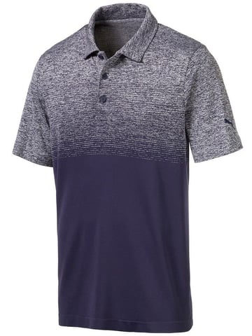 Puma EvoKnit Ombre Navy Performance Fit Mens Golf Polo Shirt 595106 03