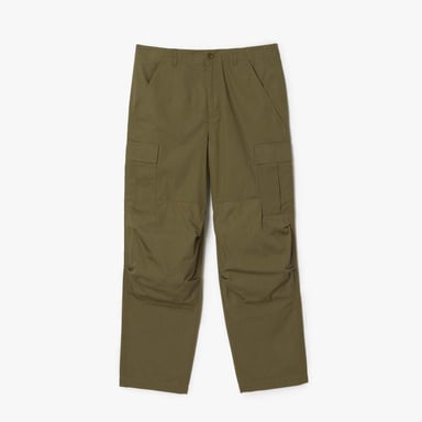 Men's Lacoste Straight-Fit Multi Pocket Cargo Pants in Green