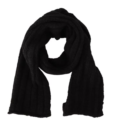 Dolce & Gabbana Damernas Svarta Jungfruull Stickad Unisex Värmande Sjal Scarf