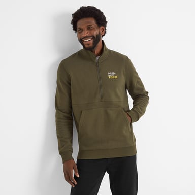 Renard Mens Zip Neck Khaki