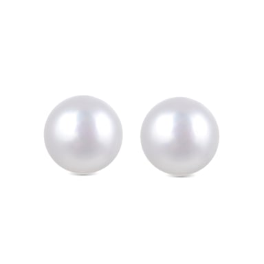 Luxenter Sterling Silver 925 earrings with white pearl finished in 18K yellow gold - Basic
