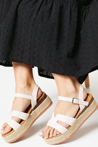 Romaia Comfort Cutout Medium Espadrille Covered Wedge Sandals