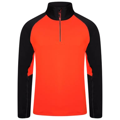 Dare 2B Mens Fuser Core Stretch Half Zip Thermal Top (Amber Glow/Black)