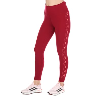 Women's adidas Optime 3-Bar Training 7/8 Tights in Burgundy