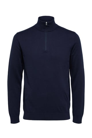 Selected Sweaters Berg Half Zip Cardigan Navy Blue
