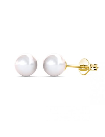 Full Moon Pearl Earrings - Gold and Crystal