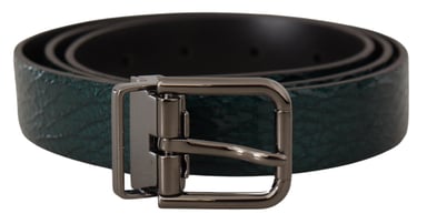Dolce & Gabbana Men's Belt Green Vernice Foglia Leather Casual Dress