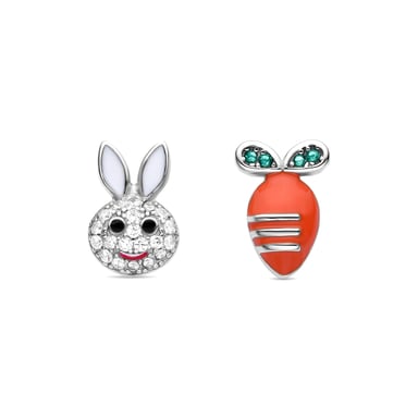 Luxenter 925 Sterling Silver rhodium plated earrings - Rabbit