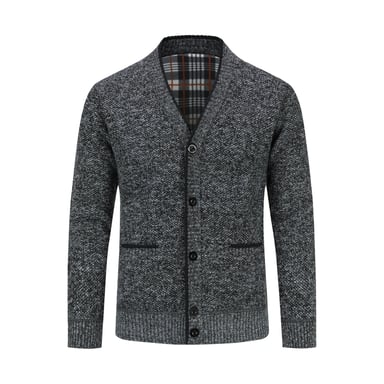 Herenvest met opstaande kraag en knoop met twee zakken voor de winter, donkergrijs