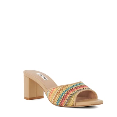 Women's Dune Multicolour Rainbow Crochet Mule Sandals in Multi colour
