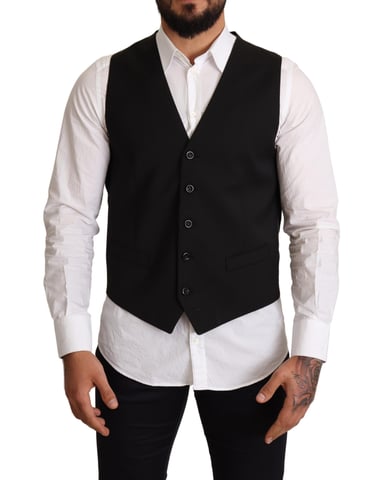 Dolce & Gabbana Herr svart ull formell västkjol