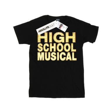 Disney Girls High School Musical The Musical Lights Logo Cotton T-Shirt (Black)