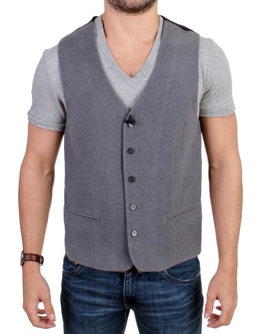 Costume National Gray cotton blend casual vest