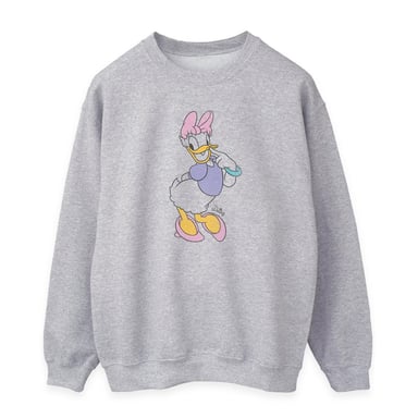 Disney Womens/Ladies Classic Daisy Duck Heather Sweatshirt (Heather Grey)