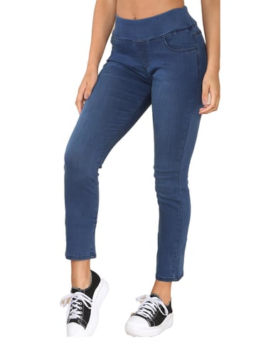 Enzo | Dam jeans med bredare midja - Blå