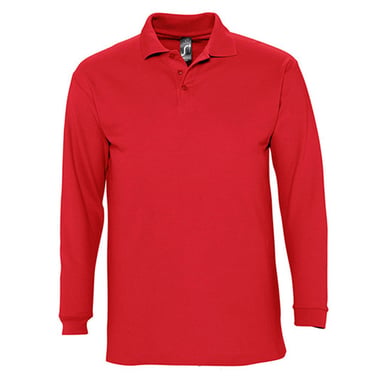 SOLS Unisex Adult Winter II Long-Sleeved Polo Shirt (Red)