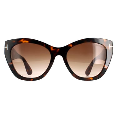 Tom Ford Cat Eye Dames Dark Havana Brown Gradiënt FT0940 Cara zonnebril