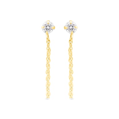 Luxenter Essential earrings in 925 sterling silver and brilliant-cut zirconia with 18k yellow gold finish
