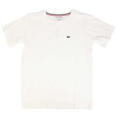 Boy's Lacoste Crew Neck Cotton Jersey T-Shirt in White