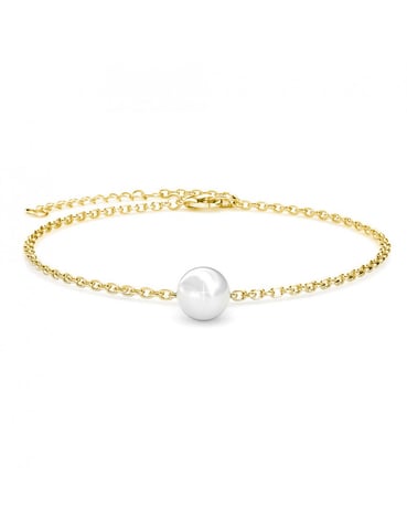 Crystal Pearl Bracelet - Gold and Crystal