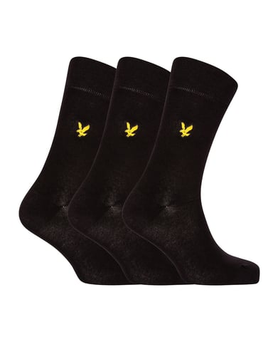 Lyle & Scott set van 3 sokken in zwart