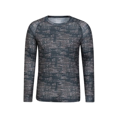 Mountain Warehouse Mens Talus Printed Long-Sleeved Thermal Top (Black)