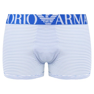 Emporio Armani Comfort Microfiber Mens Blue/White Boxes Shorts