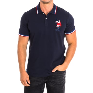 Short Sleeve Polo RALE contrast lapel collar 64774 man